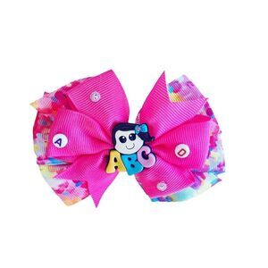 BACK to SCHOOL Hair Bow Clips, Tie Dye Hair Accessories for Girls Handmade NEW